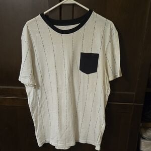 Urban Heritage Beige and Black Striped Tee